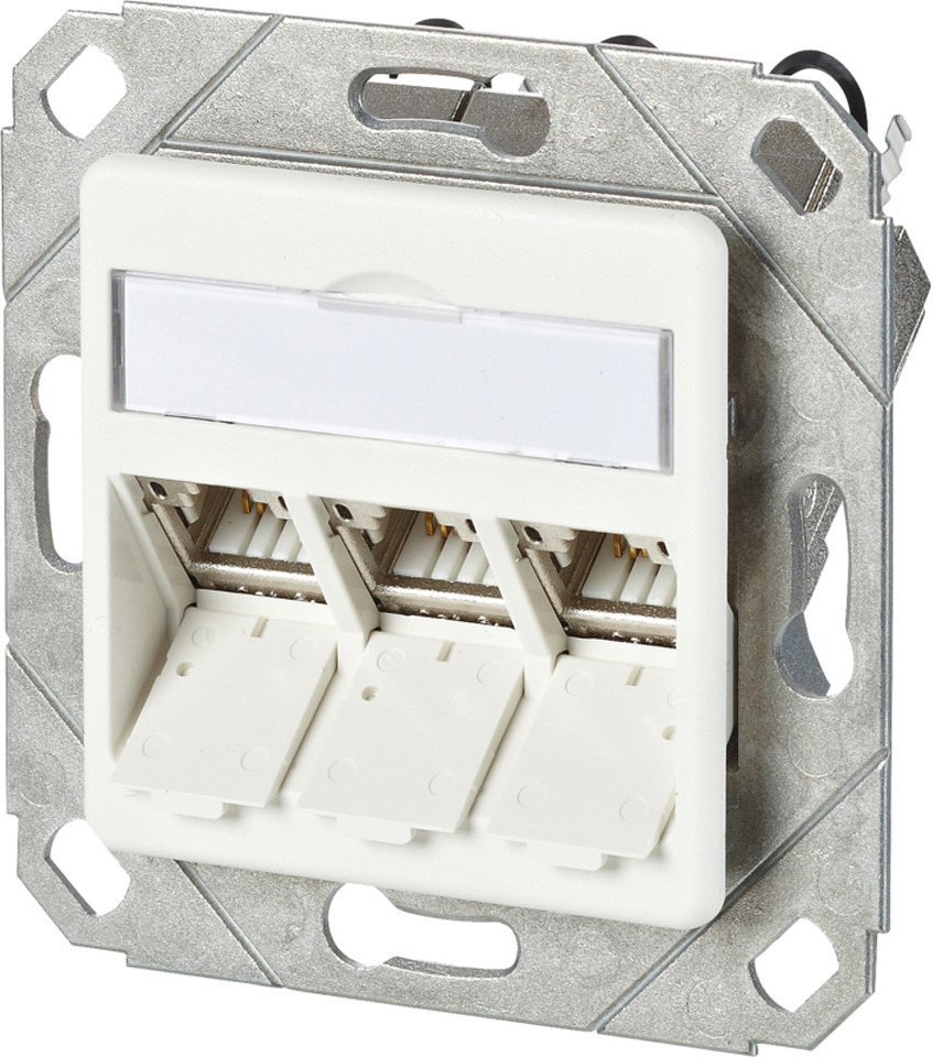 Dalje muri për rrjet RJ45, 3 porta, e bardhë