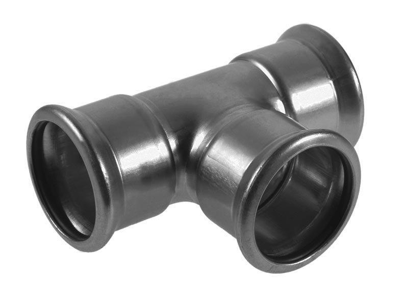 Tee çeliku inox KAN Therm Inox 76.1 x 76.1 x 76.1, presim, argjendtë