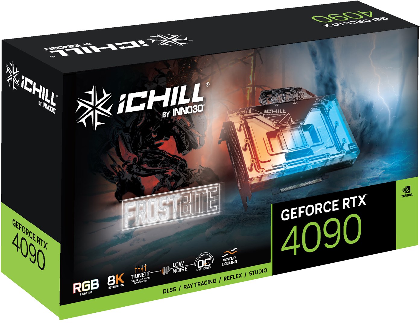 Kartelë grafike Inno3D GeForce RTX 4090 ICHILL FROSTBITE NVIDIA, 24GB GDDR6X
