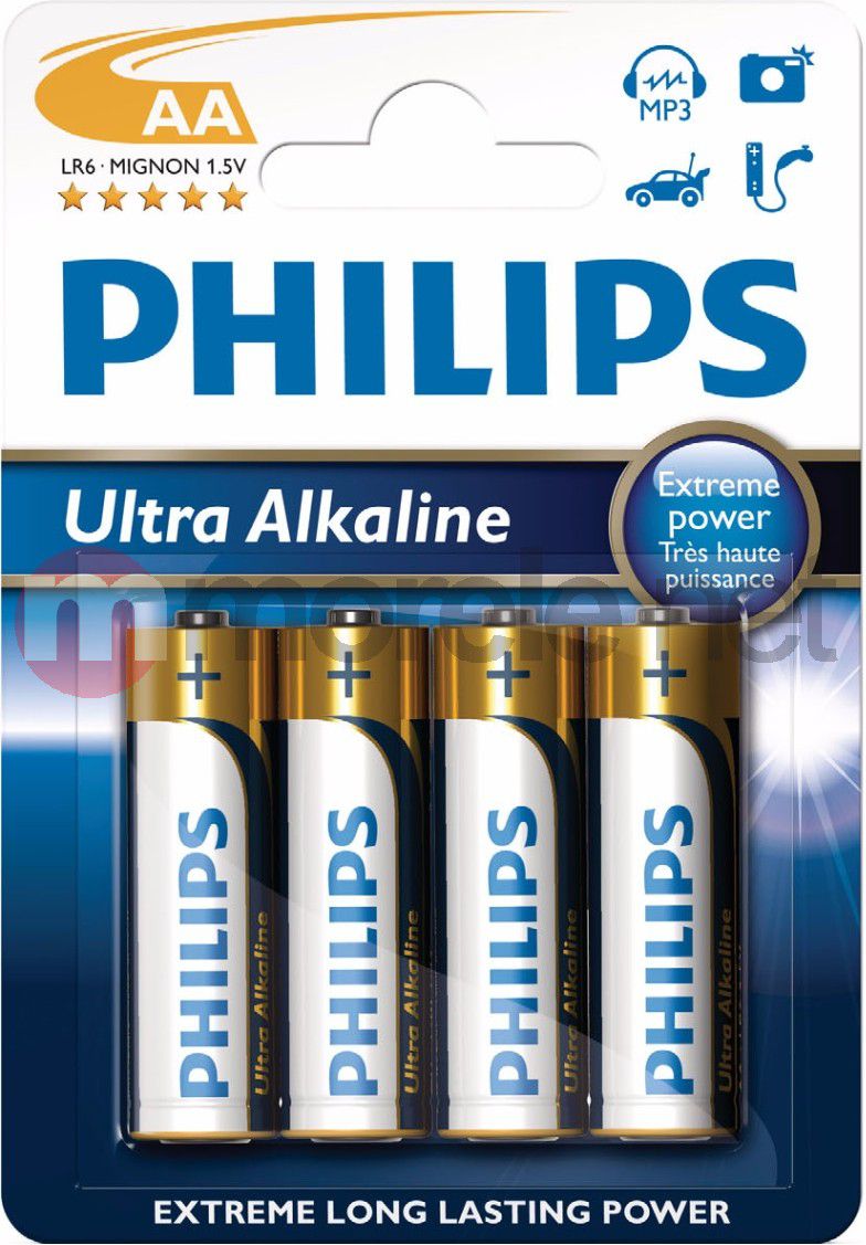 Bateri Philips Ultra AA/R6, 1.5 V, 4 copë