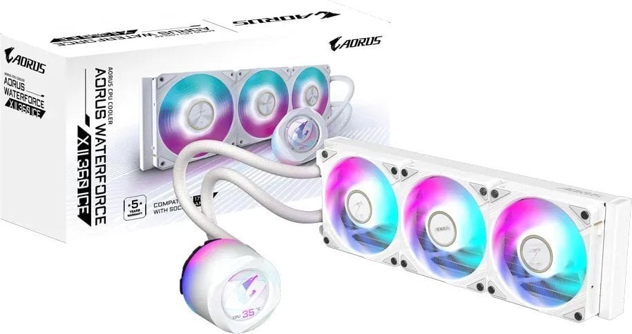 Ладилник на вода Gigabyte Aorus WaterForce X II 360, бел