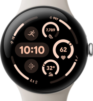 Orë Smart Google Pixel Watch 3 WiFi, 45mm, kornizë argjend, rrip Porcelain