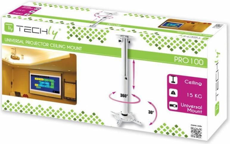 Mbajtëse projektori Techly 022267, rrotullim 360°, deri 15 kg, argjendtë