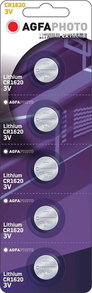 Bateri litium Agfa CR1620, 3V, 5 copë