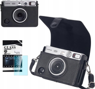 Mbulesë aparati Loveinstant për Fujifilm Instax Mini Evo, lëkurë ekologjike, me mbrojtje LCD, e zezë