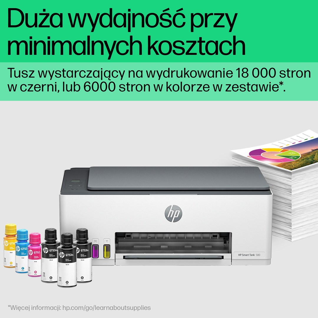 Printer inkjet HP Smart Tank 580, me tinti me depo, me ngjyra