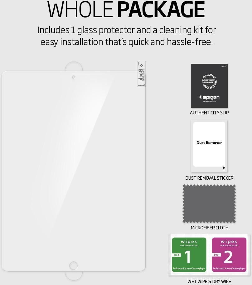 Xhami i mbrojtjes Spigen Glas.tR Slim për iPad Pro 12.9" 2018, 9H