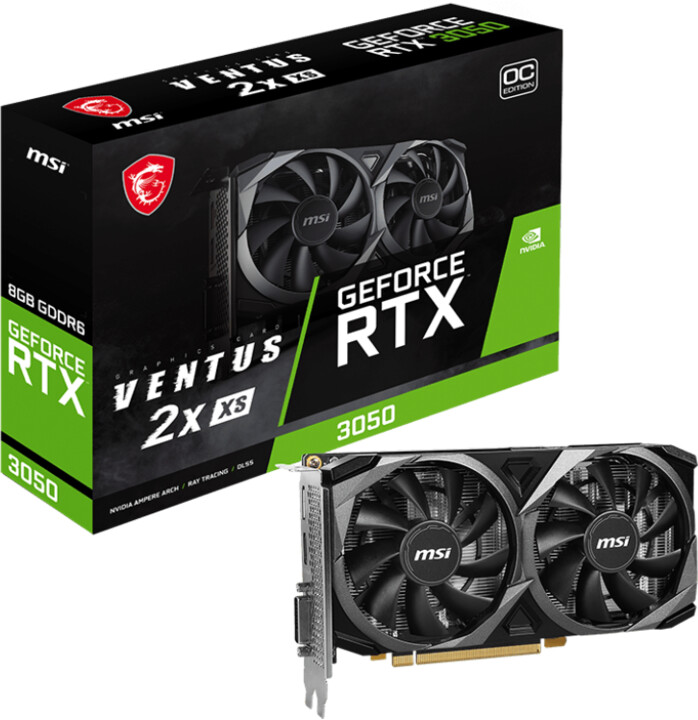 Kartelë grafike MSI GeForce RTX 3050 VENTUS 2X XS 8G OC, 8GB GDDR6