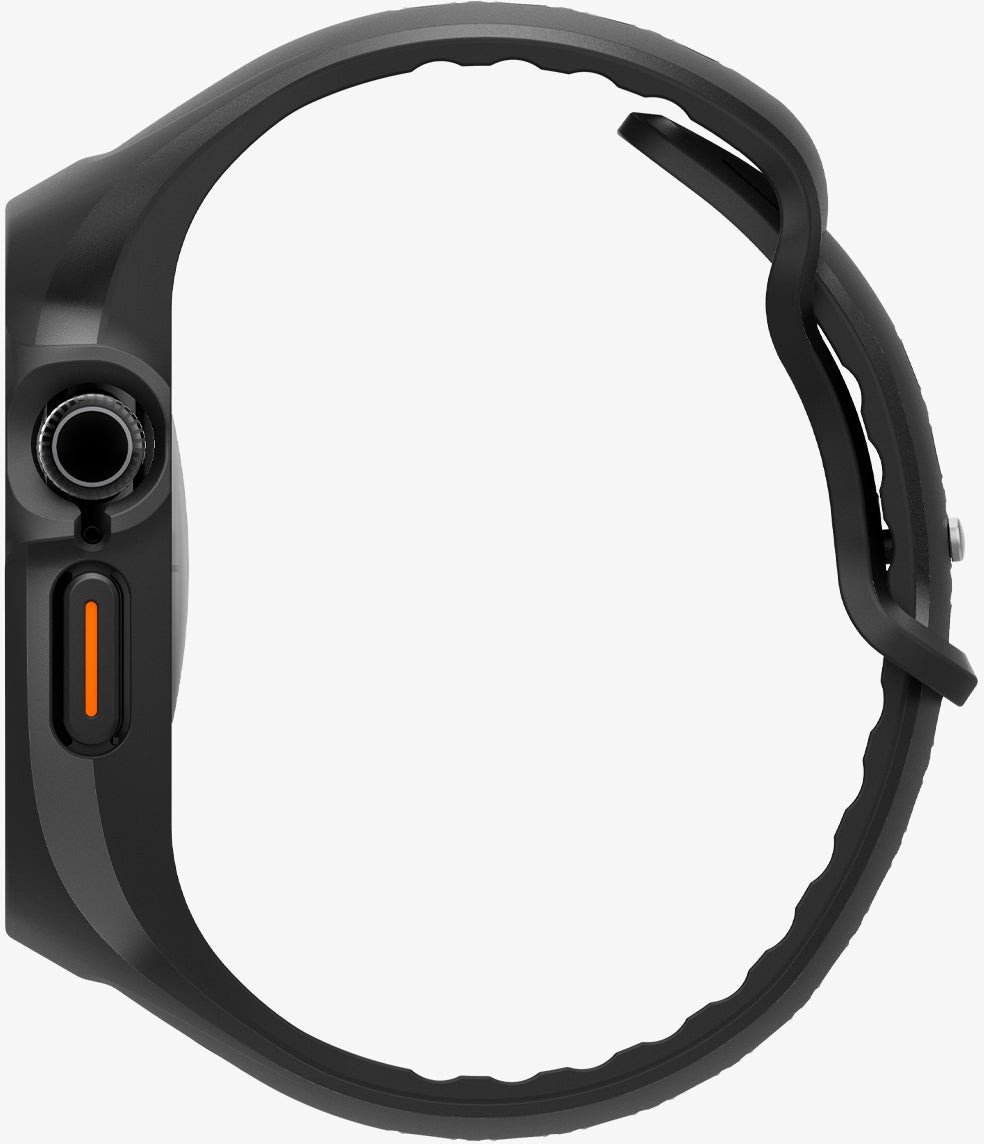 Rrip dhe mbrojtëse Spigen Liquid Air Pro për Apple Watch 10 46mm, silikoni, i zi mat