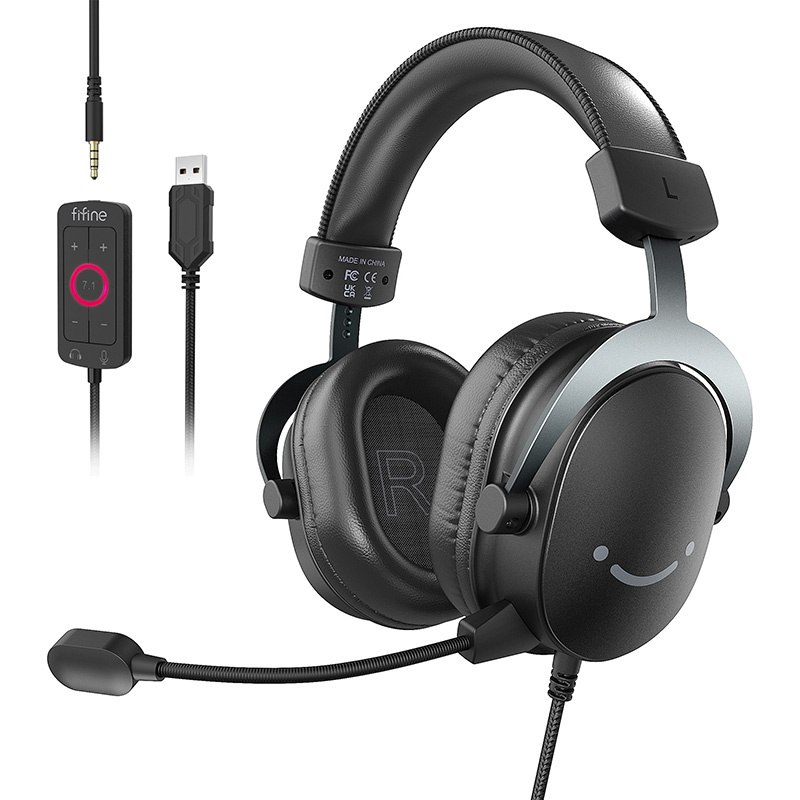 Kufje gaming FIFINE AmpliGame H9, USB 7.1 surround, me mikrofon, të zeza