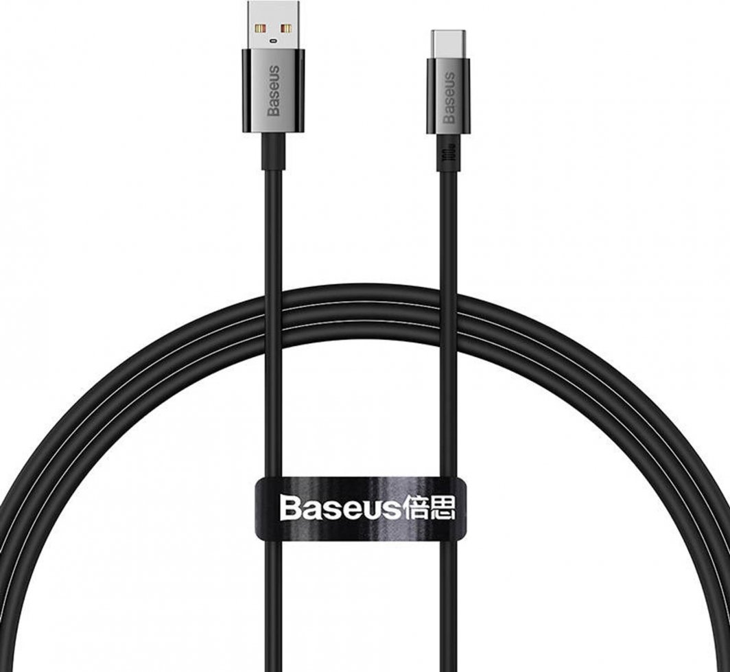 Kabllo USB Baseus P10320102114-00, USB-A në USB-C, 1 m, 100 W, e zezë