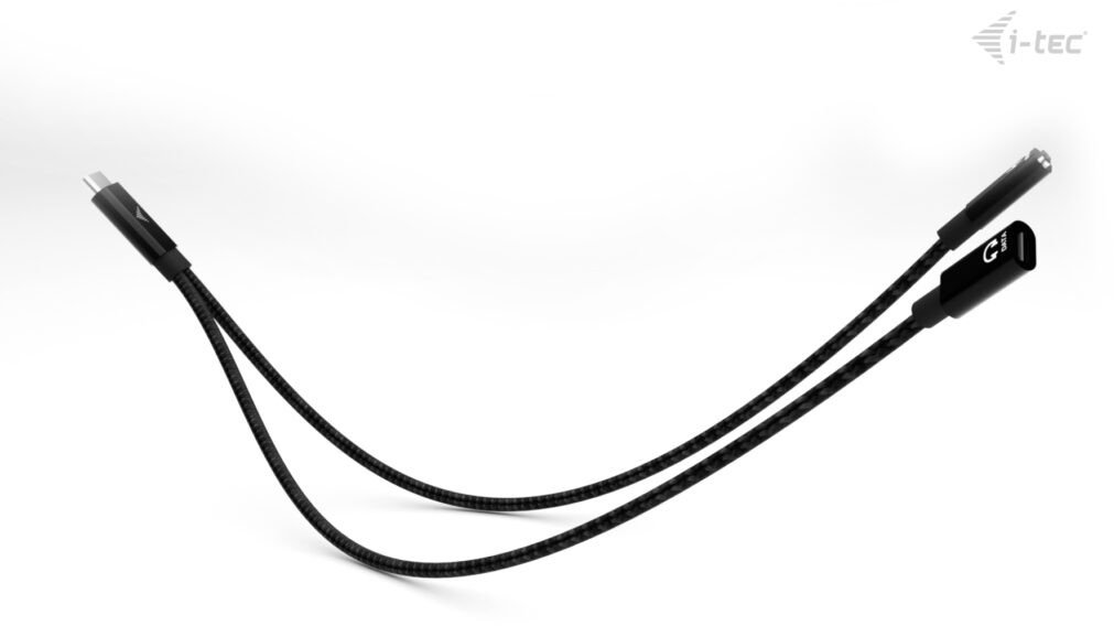 Kabllo ndarëse USB C I tec Audio Data, Power Delivery 100W, 30 cm, gri