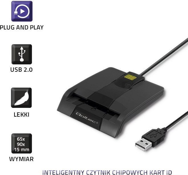 Lexues kartelash Qoltec SCR-0634, USB Type C dhe USB, i zi