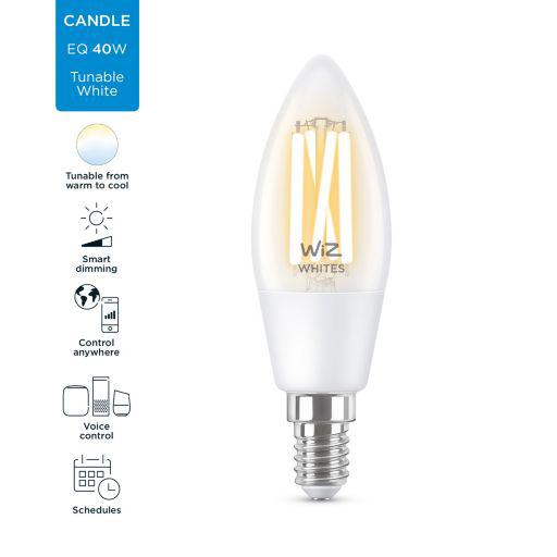 Llambë LED Philips WiZ Filament 8718699787196, E14, 4.9W, e bardhë e rregullueshme