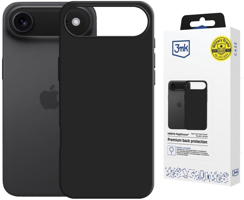 Mbështjellës telefoni 3MK Hardy MagSilicone për Apple iPhone 17 Air Pro, MagSafe, silikon, gri grafit