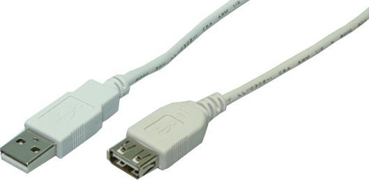 Kabllo USB LogiLink USB 2.0, 0.5m, USB A mashkull në femër, gri