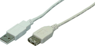 Kabllo USB LogiLink USB 2.0, 0.5m, USB A mashkull në femër, gri
