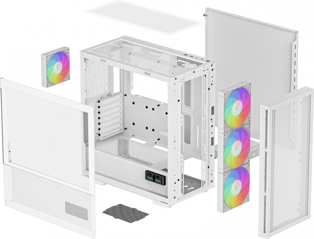 Kasë PC Deepcool CH560 ARGB Digital, ATX, panel xhami të temperuar, e bardhë