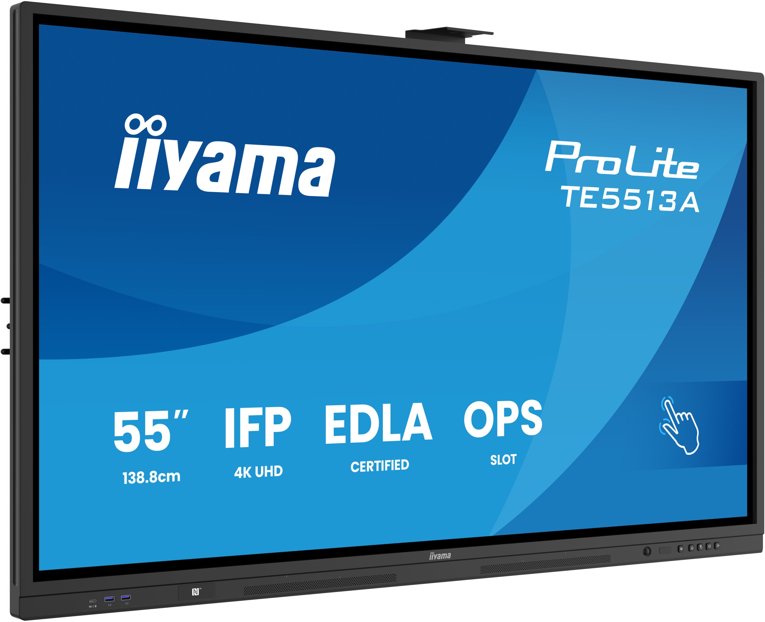 Ekran interaktiv Iiyama TE6513A B1AG, 65", 4K Ultra HD, i zi