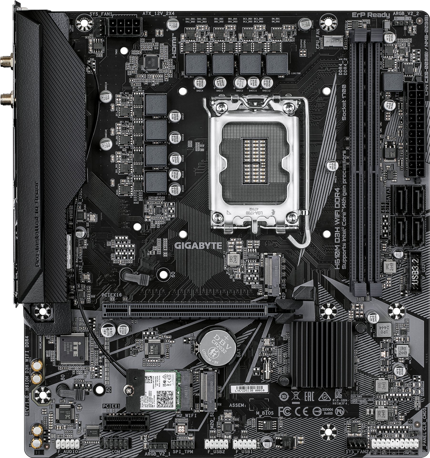 Pllakë amë Gigabyte H610M D3H WIFI DDR4, LGA 1700, mATX