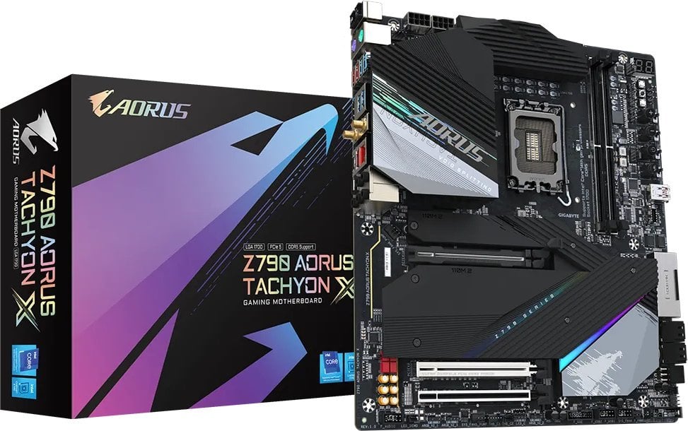 Pllakë amë Gigabyte Z790 AORUS TACHYON X, Intel Z790, Socket 1700, 4 slota, Wi-Fi 6, ATX