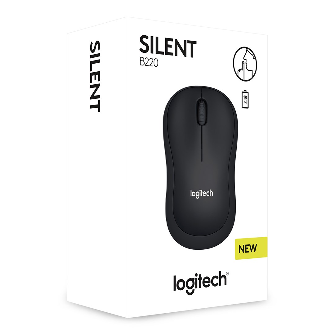 Mашина Logitech M220 SILENT, оптички, 1000 DPI, црна