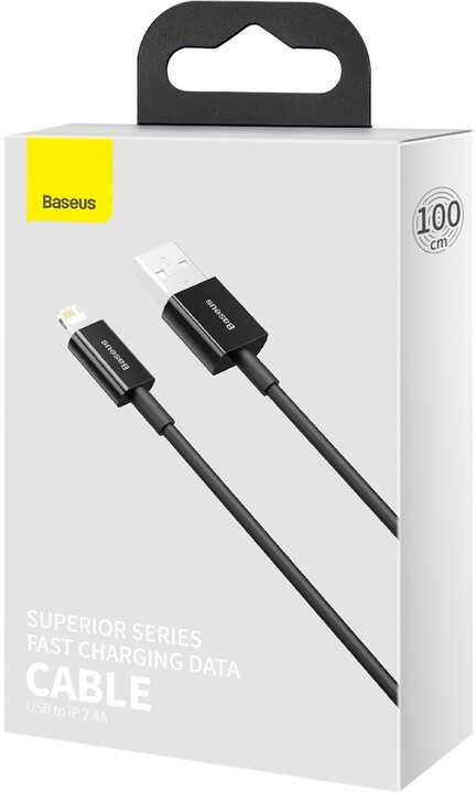 Kabllo BASEUS Superior Series USB-A - Lightning, 2.4A, 1m, e zezë