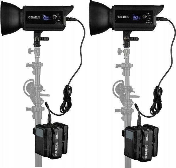 Adapter baterie V-mount GlareOne LEDAV, për LED 1500D dhe 2000D BiColour, i zi