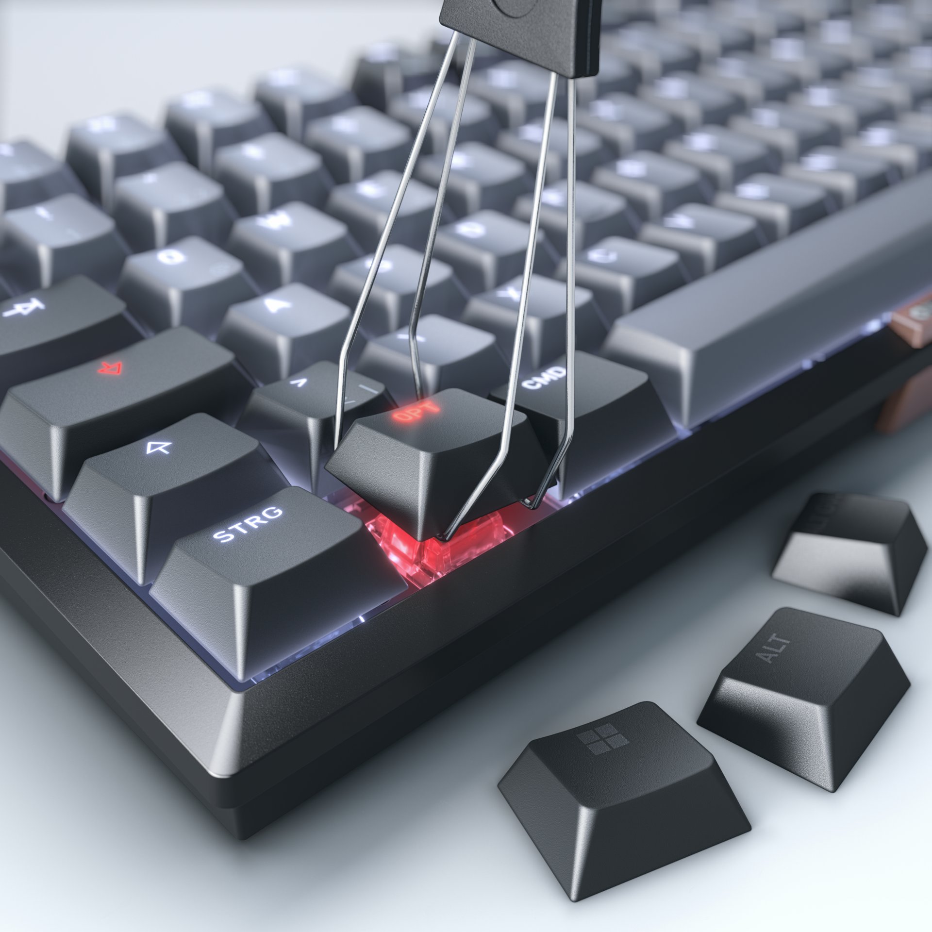 Tastierë mekanike CHERRY KW 300 MX, wireless USB Bluetooth, QWERTZ gjerman, e zezë