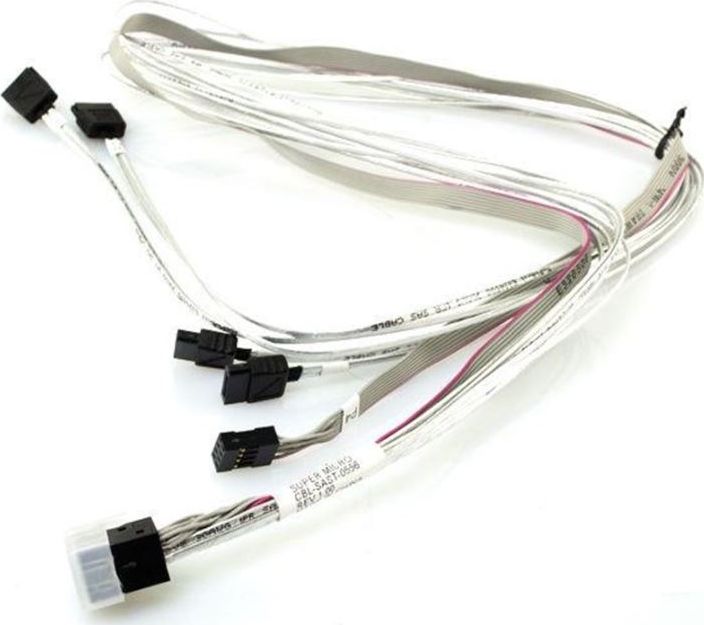 Кабел SuperMicro SFF 8643 - SATA x4, 0,75 м, бел