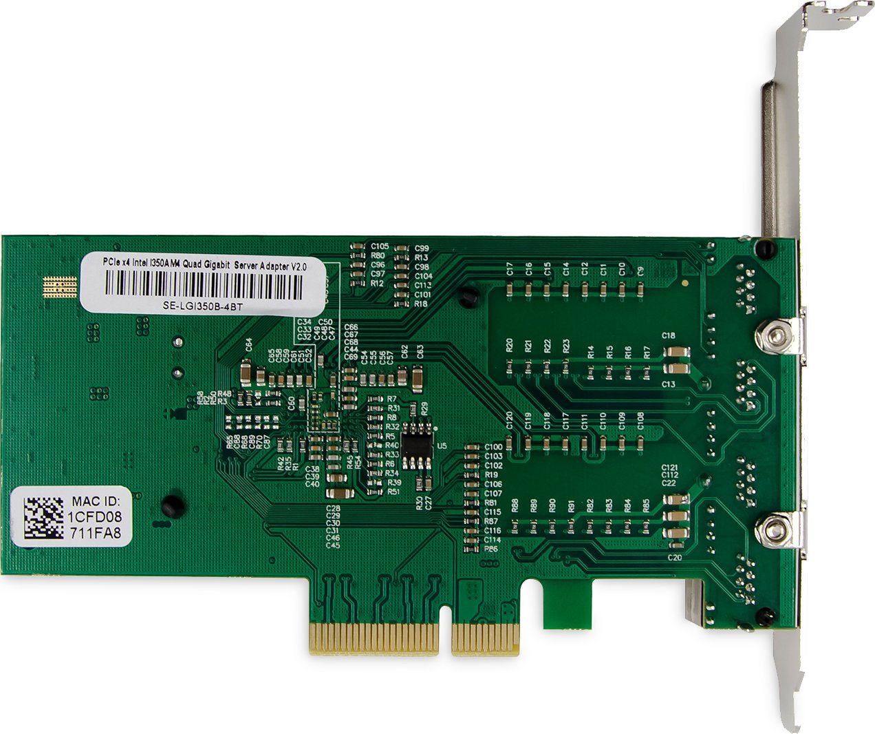 Мрежна картичка Digitus DN-10114, 4 гигабитни порти, PCIe, црна