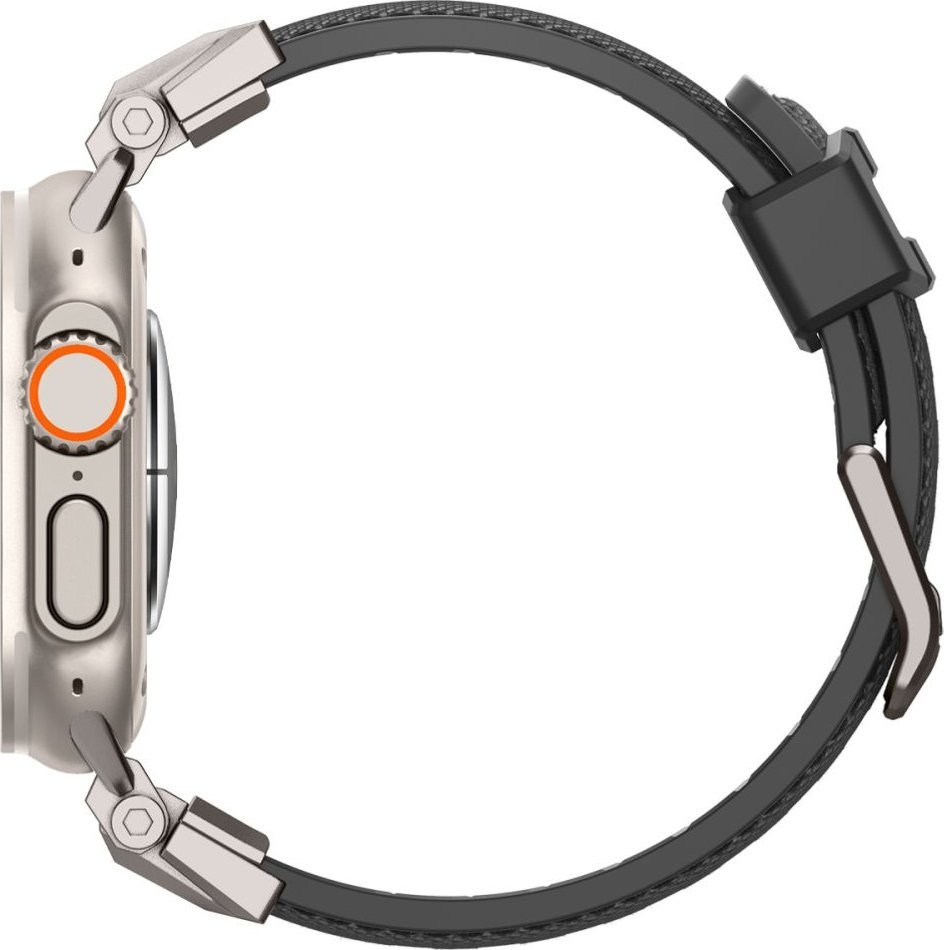Rrip dore Spigen Durapro Armor për Apple Watch 42 49mm, silikon, i zi