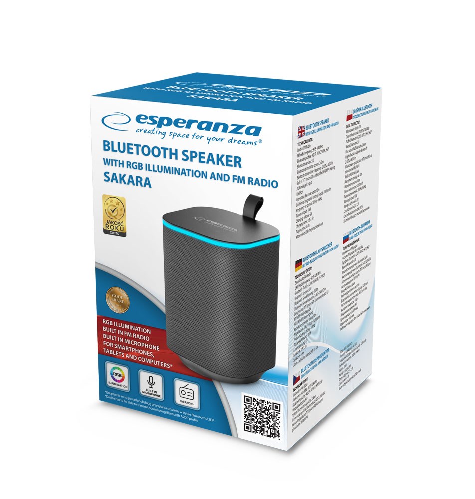 Altoparlant Bluetooth Esperanza EP155 BT FM LED RGB Speaker 10W