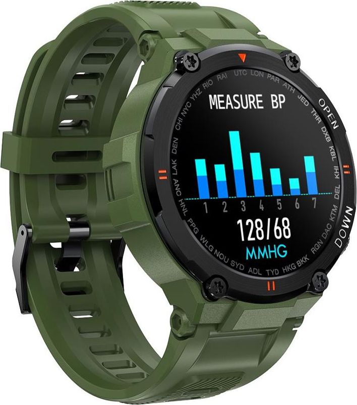 Smartwatch Giewont GW430-3, ekran me prekje, monitorim aktiviteti, i gjelbër