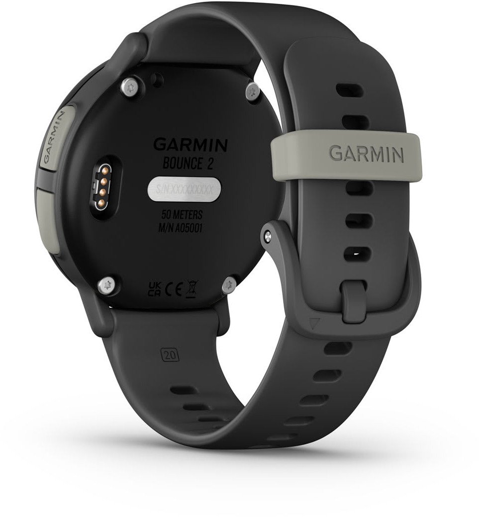 Ora smartwatch Garmin Bounce 2 Kids, ekran AMOLED, rezistente ndaj ujit, shumëngjyrëshe