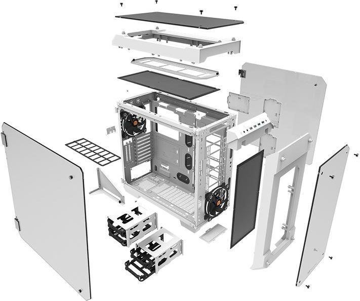 Kasë Thermaltake View 71 TG Snow Edition, Full Tower