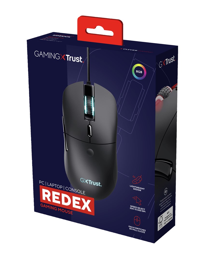 Maus Trust GXT 981 Redex, Gaming, USB Type-A, i zi