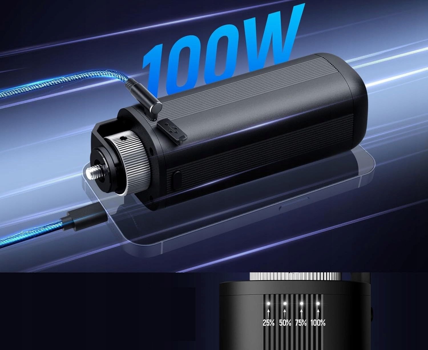 Power bank dorezë NEEWER PH74E, 74Wh, 100W USB C PD, e zezë