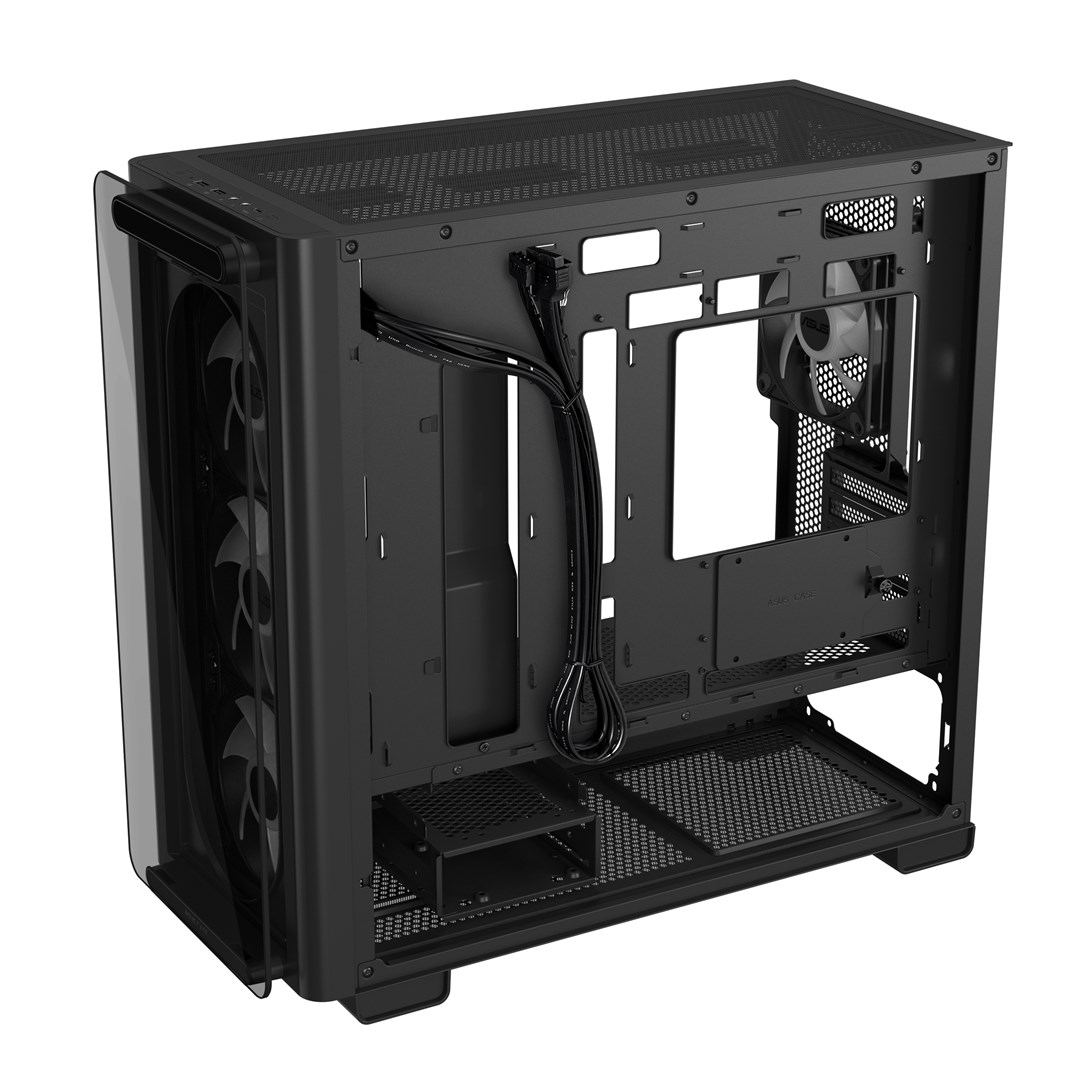 Kutia PC ASUS A23 PLUS Mid Tower, ARGB, xham i temperuar, e zezë