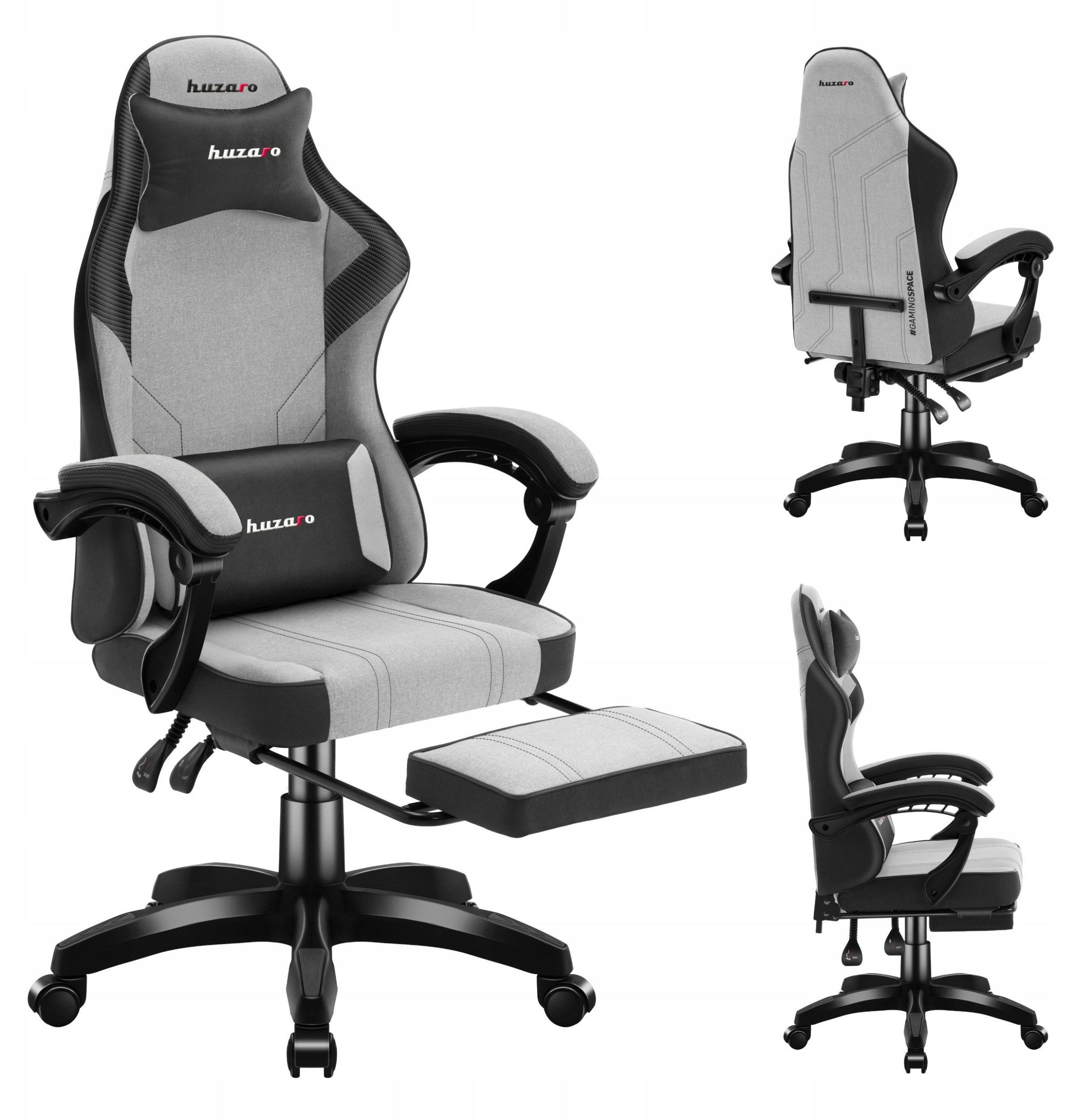 Karrige gaming Force 3.7, ergonomike, me jastëkë, gri blu e bardhë