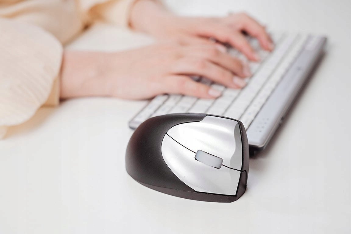 Maus ergonomik BakkerElkhuizen Handshake Wireless VS4, vertikal, pa tela RF, për dorën e majtë