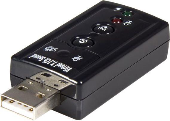 Kartë zëri USB StarTech ICUSBAUDIO7, audio 7.1, stereo, e zezë