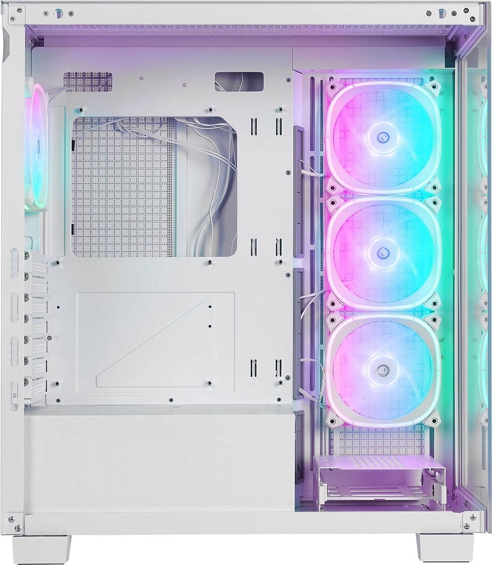 Куќиште PC Rampage Hydra V1, ARGB хаб за вентилатори, USB C, бела