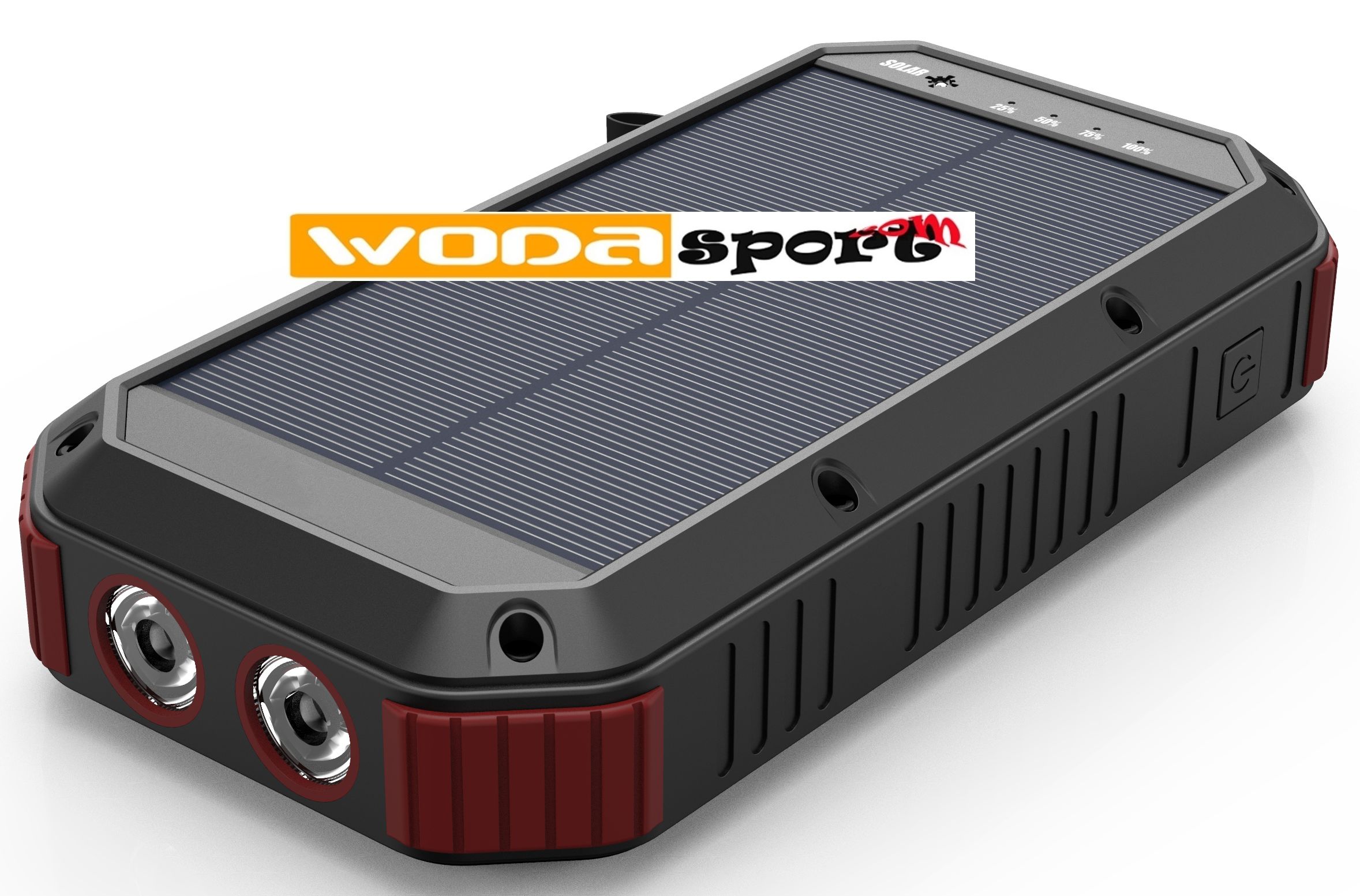Power bank diellor Wodasport SolarDozer X30, 30100 mAh, QC 3.0 dhe wireless, i zi