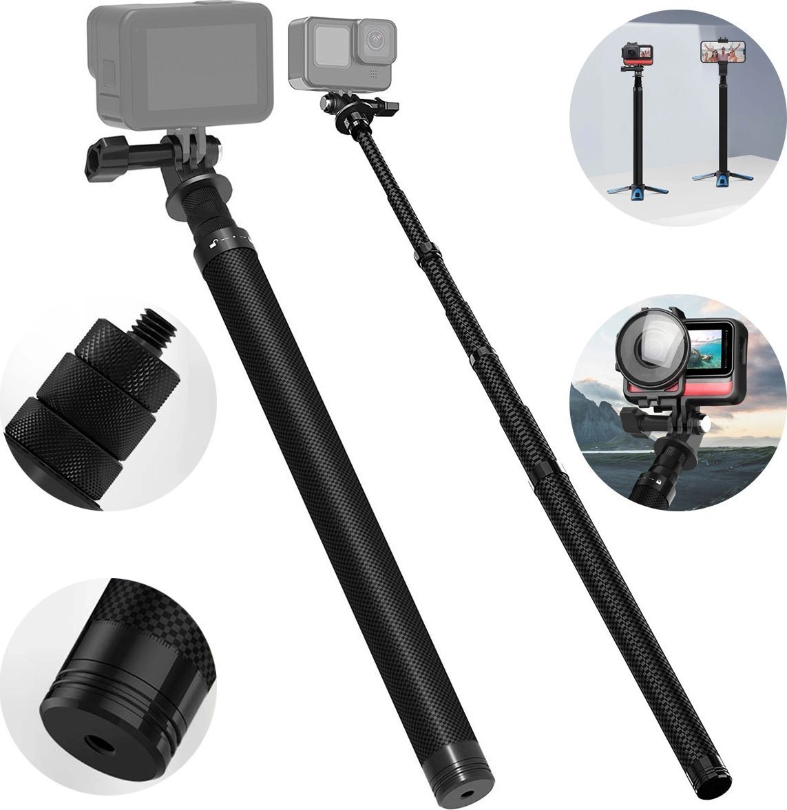 Selfie stick Insta360 Extension, 25 116 cm, 1/4", i zi