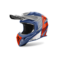 Helmetë motocross Airoh Aviator Ace 2 Engine, XL, blu portokalli gri