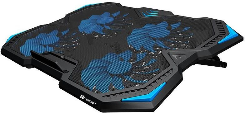 Stacion ftohës për laptop Tracer Gamezone Turbo, 17", 4 ventilatorë, i zi me LED blu