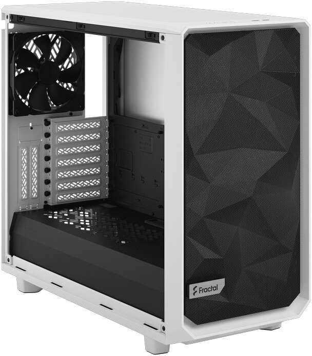 Kasë kompjuteri Fractal Design Meshify 2, me panel anësor transparent, e bardhë / zezë