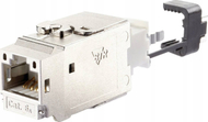 Modul keystone Metz Connect 130B21-E, RJ45 Cat.6a, strehim metalik, i argjendtë