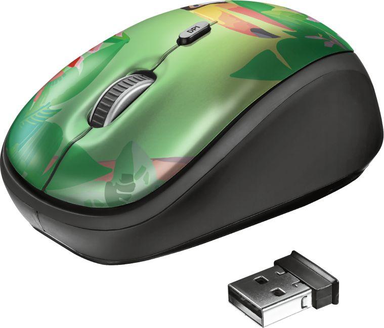 Maus Trust YVI, wireless, USB, i zi dhe i gjelbërt